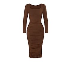 A slim fit and plentiful ruching lends flattering shape to this evening-ready dress that's complemented with removable padding for extra comfort. From Shapellx. Women Fashion, Dress Skirt, Fashion Dresses, Slim Fit, Texture, Long Sleeve, Dresses