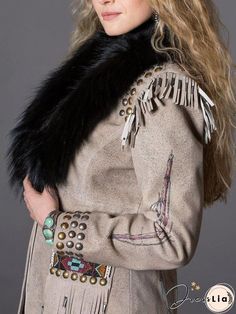 Boho Tassel Daily Coat American Indian Clothing, Double D Ranch, Ranch Wear, Western Clothes, Boho Style Outfits, Winter Boho, Womens Fashion Edgy, Indian Clothing, Loungewear Set