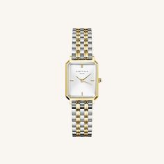 Rosefield Octagon, Rosefield Watch, Gold And Silver Watch, Timeless Watches, Gold Water, Rose Gold Watches, Gold Engraving, Stainless Steel Mesh, Steel Mesh