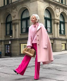 Meet Grece Ghanem, the 52-Year-Old With the Best Style | Who What Wear UK Look Rose, Womens Winter, Pink Coat