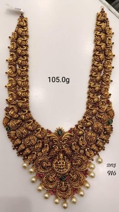 Antique Necklaces Design Long, Long Haram Gold Jewellery Designs Antique, Nakshi Long Haram Designs, Antique Necklace Gold Indian Temple Jewellery, Antique Long Haram Designs, Antic Jewellery Designs, Antique Haram Designs Gold, Antique Gold Haram, Long Haram Gold Jewellery Designs