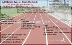 a poster showing the different types of track workouts and how to get them done