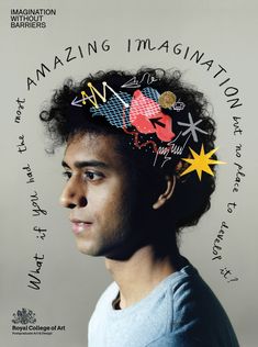 a man with his hair in the shape of an afro is featured on this poster