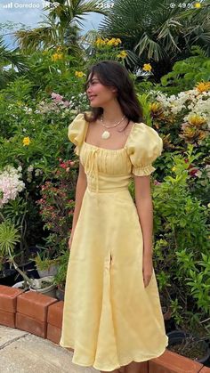 Yellow Ruched Square Neck Dress, Yellow Ruched Dress With Square Neck, Yellow Ruched Dress With Puff Sleeves, Yellow Puff Sleeve Dresses With Ruched Detail, A Line Prom Dress, Dress With Puff Sleeves, Prom Dresses Yellow, فستان سهرة, A Line Prom Dresses