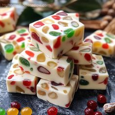 white chocolate with gummy bears and nuts