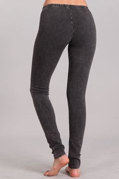 I love these!! Mineral wash leggings with elastic waistband. American made Cotton/Spandex 93/7 Jersey. Each item is hand-dyed, should expect variations. A closet necessity, Stay Sexy! Fitted Distressed Acid Wash Bottoms, Trendy Acid Wash Soft-washed Bottoms, Stretch Distressed Cotton Bottoms, Stretch Washed Pants For Fall, Distressed Stretch Cotton Bottoms, Fitted Mid-rise Acid Wash Bottoms, Stretch Washed Bottoms For Fall, High Rise Stretch Bottoms In Washed Black, Fall Stretch Washed Bottoms