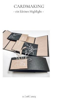 an open book with black and white paper on it, which reads cardmaking en kleenes highlight