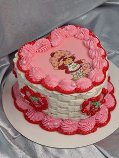 Strawberry Shortcake Vintage Cake, Strawberry Shortcake Characters Cake, Strawberry Shortcake Doll Cake, Strawberry Shortcake Cake Aesthetic, Strawberry Shortcake Heart Cake, Strawberry Shortcake Character Cake, Strawberry Shortcake Cartoon Cake, Croquette Cake, Strawberry Shortcake Cake Design