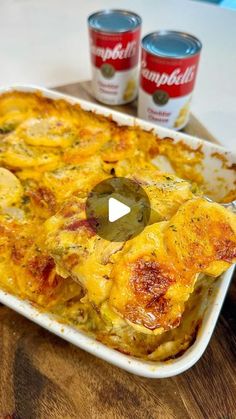 an enchilada casserole with two cans of salsa