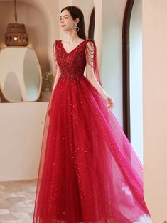 Burgundy Formal Dress, Prom Dress Burgundy, Burgundy Evening Dress, Tulle Sleeves, Sequin Prom Dress, Prom Dresses For Sale, Long Bodycon Dress, Custom Size Dresses, Prom Dresses Online