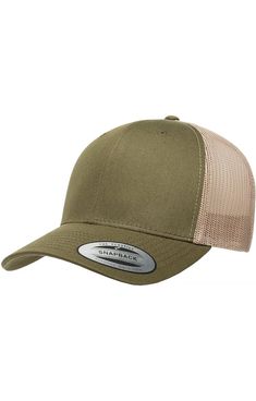 Yupoong 6606 Moss / Khaki / Moss / Khaki Adult Retro Trucker Cap | JiffyShirts Beige Flat Bill Trucker Hat For Outdoor, Khaki Trucker-style Baseball Cap, Khaki Trucker Baseball Cap, Khaki Trucker Style Baseball Cap, Khaki Trucker Baseball Cap With Curved Brim, Khaki Trucker Cap With Curved Brim, Khaki Trucker Baseball Cap For Outdoor, Khaki Trucker Hat For Outdoor, Khaki Trucker Snapback Hat For Outdoor