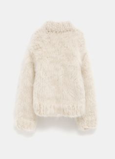 Cárdigan de Jil Sander con cierre de cremallera en la parte frontal, cuello alto, manga larga, y corte oversize. En punto grueso y abierto. Hecho en Italia. Chic Mohair Outerwear For Winter, Chic Mohair Winter Outerwear, Beige Knitted Turtleneck Outerwear, Chic Mohair Winter Sweater, Wool Cable Knit Turtleneck Outerwear, Wool Turtleneck Cable Knit Outerwear, Winter Beige Turtleneck Cardigan, Chic Chunky Knit Cropped Sweater For Winter, Fall Mohair Cable Knit Sweater