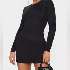 New With Tags. Size 12 Chic Black Mini Bodycon Dress, Black Asymmetrical Bodycon Mini Dress, Sleek Solid Color Mini Bodycon Dress, Sleek Black Bodycon Mini Dress, Black Mini Bodycon Dress For Going Out, Sleek Black Mini Bodycon Dress, Sleek Black Bodycon Dress For Going Out, Trendy Black Midi Bodycon Dress, Sleek Black Bodycon Dress With Long Sleeves