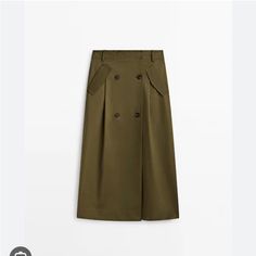 Never Worn Cargo Skirt- Perfect Transitional Spring To Summer Style Khaki Skirt For Workwear, Khaki Mini Skirt For Work, Khaki Long Skirt For Workwear, Elegant Khaki Skirt For Workwear, Khaki Lined Skirt For Work, Elegant Khaki Skirt, Khaki Relaxed Skirt For Work, Cargo Midi Skirt, Cargo Skirt