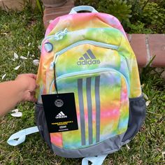 Adidas Back To School Bts Creator Backpack, Stone Wash Rainbow/Grey/Almost Blue, One Size This Product Is Made With Recycled Content As Part Of Our Ambition To End Plastic Waste. Lifetime Warranty. Wipe-Able Material For Easy Spot Cleaning With Soap And Water. 3 Exterior Zippered Pockets For Organization. 2 Exterior Water Bottle Pockets. New With Tags!!! Colorful Adidas, Adidas Backpack, Plastic Waste, Girls Bags, Travel Essentials, Kids Accessories, Back To School, Bag Accessories, Kids Shop