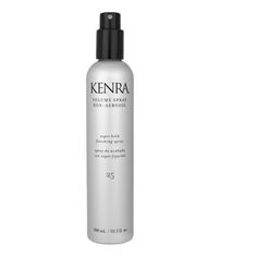 Kenra Volume Spray Non Aerosol 25 is a super hold finishing spray that provides exceptional hold and volume with high humidity resistance. This 10.1 oz non-aerosol spray is designed to deliver a flake-free, fast-drying finish, making it ideal for all hair types. Whether you need to maintain a complex style or simply add volume and control, this versatile spray ensures long-lasting results without any sticky residue. Perfect for both everyday styling and special occasions, Kenra Volume Spray Non Best Hair Texture Spray, Kenra Heat Protectant, Texture Spray For Fine Hair, Volume Hair Spray, Kenra 25 Hairspray, Moisturizing Hair Mask, Volume Spray, Limp Hair, Aerosol Spray