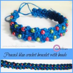 crochet bracelets with beads on each side