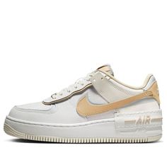 (WMNS) Nike Air Force 1 Low Shadow 'Tan' DV7449-100 (AF1/SNKR/Skate/Low Top/Women's/Non-Slip/Shock-absorbing) Nike Air Force 1 Low, Air Force 1 Low, Nike Air Force 1, Air Force 1, Nike Air Force, Low Top, Air Force, Nike Air, Force