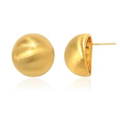 PRICES MAY VARY. DESCRIPTION: These half-ball stud earrings for women are a stunning and timeless accessory crafted in 14K matte brushed gold. The earrings feature a button round post design, creating a vintage-inspired look that exudes elegance and sophistication. CLASSIC DESIGN: The half-ball stud earrings have a classic and versatile design that can complement a wide range of styles and outfits. The round post adds a touch of simplicity and minimalism, making them suitable for both casual and Gold Ball Earrings, Gold Round Earrings, Gift Presentation, Round Dangle Earrings, Stud Earrings For Women, Timeless Accessories, Geometric Earrings, Stylish Jewelry, Post Design