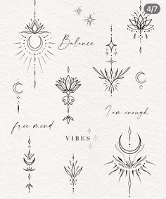 an image of different tattoos on paper