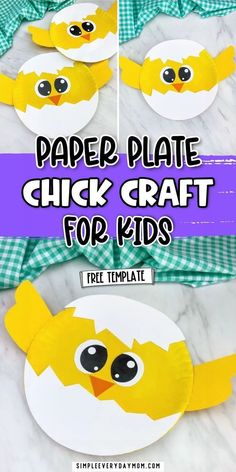 paper plate chick craft for kids to make