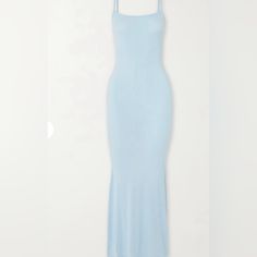 New Without Tags Size Large Baby Blue Fitted Light Blue Maxi Dress For Brunch, Light Blue Fitted Maxi Dress For Day Out, Fitted Light Blue Maxi Dress For Day Out, Fitted Blue Maxi Dress For Day Out, Blue Bodycon Maxi Dress For Spring, Chic Blue Bodycon Maxi Dress, Skim Dress, Large Size Dresses, Baby Blue