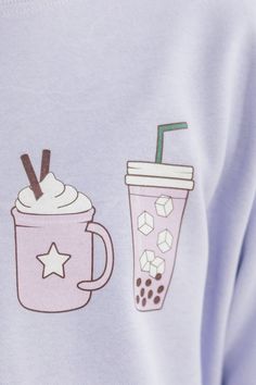 Sometimes even a tween needs a little caffeine boost! Which is why we think you and your girl are going to love this sweatshirt! This adorable graphic sweatshirt is going to look great with both jeans and shorts! Crew neckline Long sleeves Cute graphic Generous stretch Kate is wearing the medium. Custom made-to-order. Please allow up to an additional 5-10 business days to process and ship your order. Trendy Purple Sweatshirt With Graphic Print, Casual Purple Sweatshirt With Cartoon Print, Trendy Lavender Cotton Sweatshirt, Cute Purple Tops For Loungewear, Lavender Graphic, Girl's Back, Tank Girl, Your Girl, Shoes With Jeans