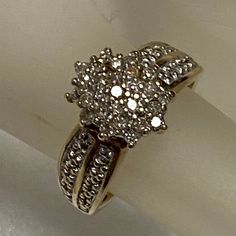 Vintage 10k Multi Diamond Cluster Yellow Gold Ring Size 6 Weighs 3.0g. Note 1 Diamond Missing. Pronge Still There. Easily Replaceable. See Photo. In Preowned Good Condition Otherwise. See Photos. Source Unknown, Yellow Gold Ring, Diamond Cluster, Womens Jewelry Rings, Yellow Gold Rings, Gold Ring, Gold Rings, Ring Size, Yellow Gold