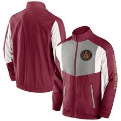 Defend against inclement conditions in this Atlanta United FC Net Goal track jacket from Fanatics Branded. Its full-zip design features an elastic hem and cuffs to block out the elements, zippered pockets to shield items and raglan sleeves for more flexible movement. Atlanta United FC graphics on the chest and left sleeve keep your club pride in view. Raglan sleeves Midweight jacket suitable for moderate temperatures Machine wash, tumble dry low Elastic cuffs and waist hem Brand: Fanatics Brande Atlanta United Fc, Colorado Rapids, Atlanta United, Zip Design, Raglan Pullover, Quarter Zip Jacket, Short Sleeve Pullover, Mens Outerwear, Short Jacket