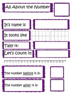 the worksheet is filled with different types of words and numbers to help students understand what they are doing