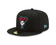 the new era fitted hat is designed to match the team's current colors and logo