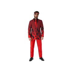 Turn heads in this Men's Suitmeister Men's Devil Halloween Slim Fit Suit. Turn heads in this Men's Suitmeister Men's Devil Halloween Slim Fit Suit. FEATURES Includes Matching Blazer Jacket, Pants & Tie Jacket: 3 front faux pockets, Pants: 2 side functional pockets, 2 back functional pockets Button closure Long sleeve Button fly CuffedFIT & SIZING 33.5-in. inseam Slim fitFABRIC & CARE Polyester Lining: polyester Machine wash Imported Color: Red. Gender: male. Age Group: adult. Red Party Suits For Fall, Red Fitted Blazer For Costume Party, Fitted Red Costumes For Winter, Red Fitted Winter Costume, Fitted Suit For Fall Costume Party, Fitted Suit For Costume Party In Fall, Red Costume Party Sets For Halloween, Red Fitted Suits For The Holiday Season, Red Costume Sets For Halloween