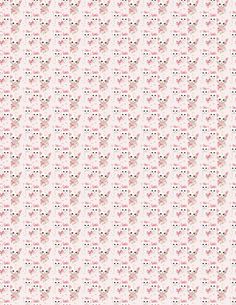 a white and pink wallpaper with hearts on it