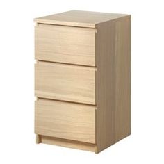 a wooden cabinet with three drawers on one side