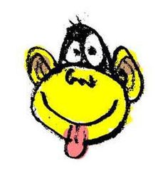 a drawing of a monkey sticking its tongue out