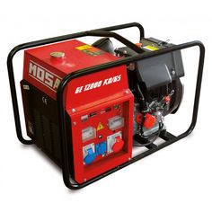 a small red and black portable generator on a white background with the words moto