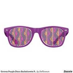 Groovy Purple Disco Bachelorette Party Funky Tinted Sunglasses For Party, Funky Sunglasses With Tinted Lenses For Parties, Purple Party Sunglasses, Purple Mirrored Sunglasses For Party, Party Purple Sunglasses With Gradient Lenses, Party Sunglasses With Purple Gradient Lenses, Retro Purple Sunglasses With Mirrored Lenses, Purple Sunglasses With Gradient Lenses For Party, Fun Purple Summer Sunglasses