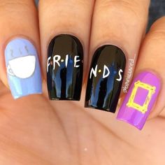 Marvel Nails, Concert Nails, Cute Nail Colors, Cute Summer Nail Designs, Friends Design, Pretty Nail Colors, Cute Simple Nails, Glitter Gel Nails, Dream Nails