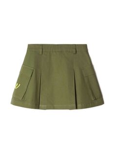 Composition: 100% Cotton School Magazine, Italian Fashion Brands, Yellow Logo, Green Mini Skirt, Frontal Closure, Cargo Shirts, Kenzo Kids, Cargo Skirt, Green Wool