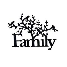 a family tree with birds on it and the word's name in black ink