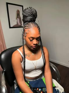 Natural Hair Bun Styles, Weave Ponytail Hairstyles, Black Ponytail Hairstyles, Feed In Braids Hairstyles, Faux Locs Hairstyles, Cute Braided Hairstyles, Braids Hairstyles Pictures, Braided Cornrow Hairstyles