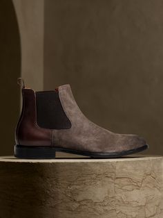 Fusing luxury and function, the Dwen Suede Boot uses soft, sumptuous suede with leather detailing to form a slip-on boot for any occasion.  Designed with lightweight, durable OrthoLite® performance insoles for breathable cushioning that wicks away m Men's Dress Shoes, Leather Detailing, Thermal Comfort, Espresso Brown, Inspo Board, Slip On Boots, Shoe Style, Wicks, Suede Boots