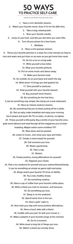 50 Ways To Practice Self-Care Spa Water, Spiritual Practices, Healthy Mind, Me Time, The Words, Happy Life, Self Improvement, Self Help, Life Lessons