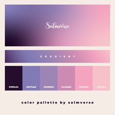 the color palette by saliverse is purple, pink and blue with white lettering