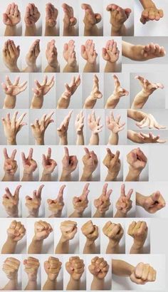 multiple images of hands with different gestures and fingers in various positions, all showing the same amount