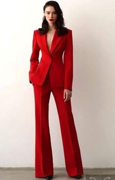 Red Color Womens Luxury Premium 2 Piece Suit/two piece suit/top/Womens suit/Womens Wedding Suit/ Women's Coats Suit Set. Please Send Us Your Complete Measurements In a Personalization Box Before Place Your Order. listing include- blazer, Trousers Color- Red Material- Terry Rayon  Feel Free To Contact With Us If You Are Not Sure About Your Size Please Message Us Through (MESSAGE SELLER) Jacket Measurement-: 1Jacket Length 2 Chest 3 Stomach 4 Hip 5 Shoulder 6 Sleeve Length 7 Actual Height Your Pic Women Suits Wedding, Woman Suit, Graduation Style, 2 Piece Suit, Style Blazer, Woman Suit Fashion, Pantsuits For Women, Red Suit, Classy Work Outfits