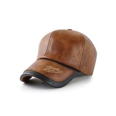 Product information: Color: black, dark coffee, light brown Style of Crown: Dome Size: Adjustable Leather characteristics: PU leather Function: sun protection, breathable, warm, windproof Suitable season: Winter Style: Original design Packing list: HAT*1 Product Image: Leather Windproof Hats For Outdoor Use, Adjustable Brown Leather Baseball Cap, Adjustable Brown Baseball Cap Visor, Brown Adjustable Visor Baseball Cap, Leather Baseball Cap For Outdoor Activities, Adjustable Leather Baseball Cap For Outdoor, Trendy Brown Baseball Cap With Curved Brim, Trendy Brown Visor Baseball Cap, Solid Color Brimmed Baseball Cap For Outdoor