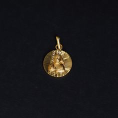 Pure Gold Sai Baba Design Locket 3.54g Yellow Gold Spiritual Jewelry For Puja, Spiritual Yellow Gold Jewelry For Puja, Gold Spiritual Jewelry And Charms For Wedding, Spiritual Yellow Gold Wedding Jewelry And Charms, Yellow Gold Round Jewelry For Rituals, Divine Protection, Baba Image, Religious Ceremony, 22 Carat Gold