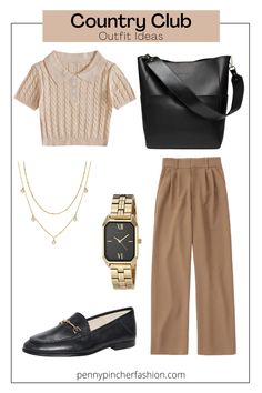 Casual Country Club Attire, Casual Country Club Outfit, Country Club Worker Outfit, Fall Country Club Outfit, Country Club Brunch Outfit, Country Club Outfit Winter, Country Club Casual Attire Women Fall, Country Club Attire Women Outfits, Country Club Chic Outfits