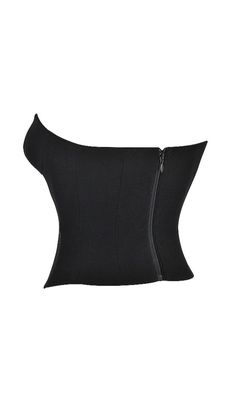 BLACK PLUNGE CORSETGet ready to turn heads and make a statement with our Black Plunge Corset. This corset is designed to enhance your natural curves and exude sexiness with its plunging tulip neckline. The black hue adds a touch of elegance and versatility, making it perfect for various occasions.Key Features: Made from stretch crepe for a comfortable fit Corseted bodice cinches the waist and creates a structured silhouette Internal v-wire for added support and shape Lightly padded bust for amaz Black Underwire Corset With Built-in Bra, Black Tops With Built-in Bra And Fitted Bodice, Fitted Solid Color Corset With Built-in Bra, Fitted Corset With Built-in Bra, Fitted Shapewear With Invisible Zipper, Black Fitted Bodice Corset For Club, Fitted Bandage Corset In Chic Style, Chic Fitted Bandage Corset, Black Overbust Top For Night Out